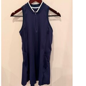 Southern Tide Womens Navy Blue Quarter Zip Performance Golf Tennis Dress Pocket
